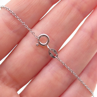925 Sterling Silver 3-Tone Real Diamond Infinity Cable Chain Necklace 18"