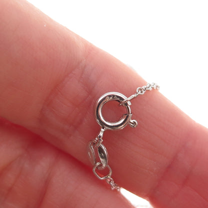 925 Sterling Silver 3-Tone Real Diamond Infinity Cable Chain Necklace 18"