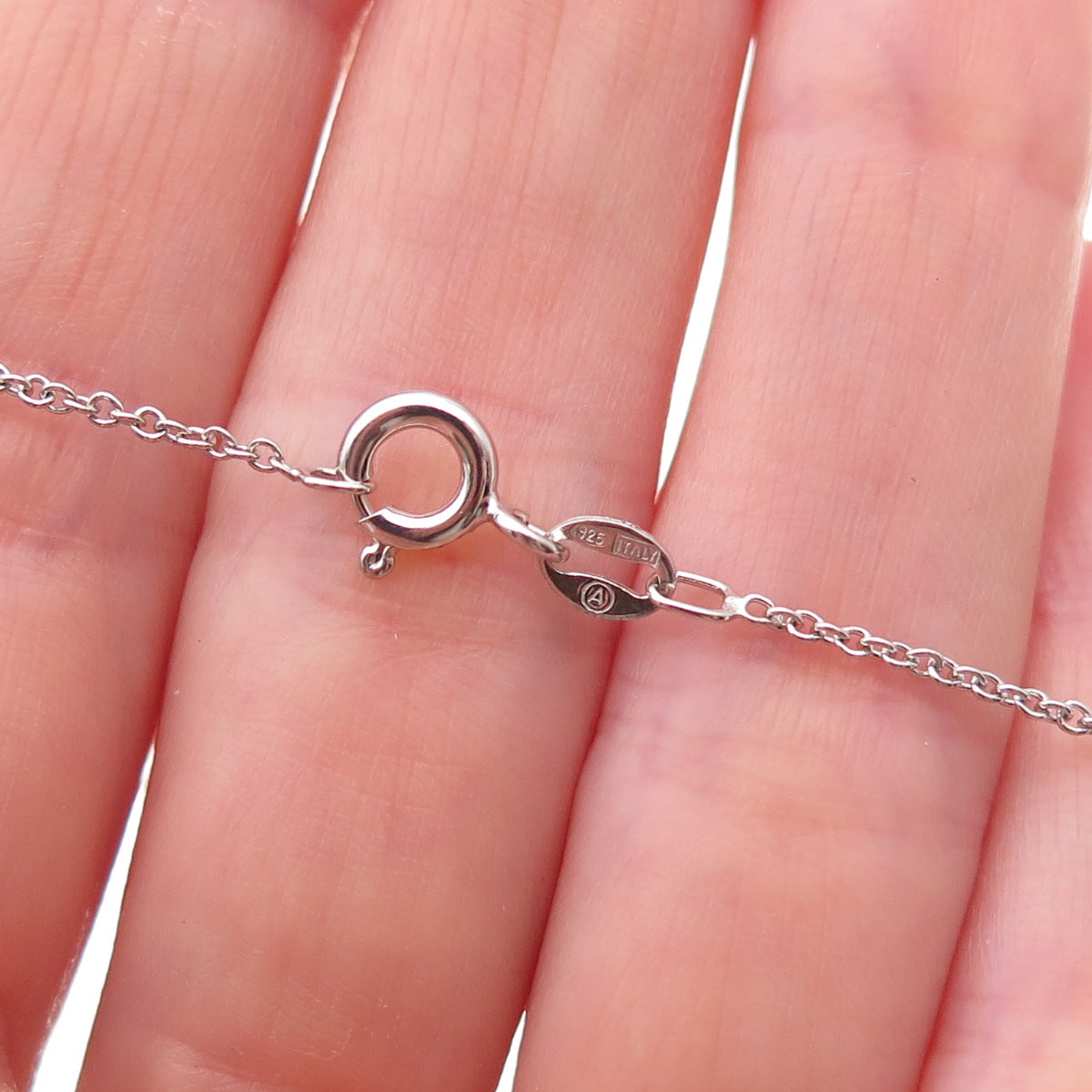 925 Sterling Silver 3-Tone Real Diamond Infinity Cable Chain Necklace 18"