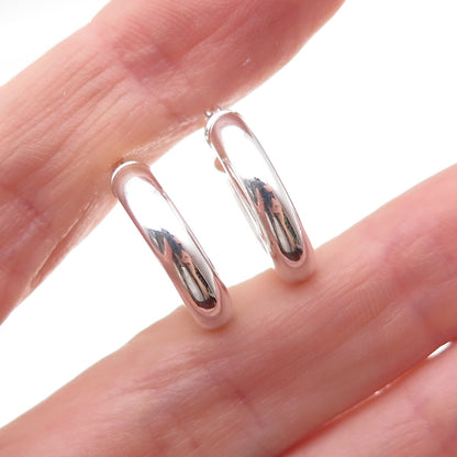925 Sterling Silver Vintage Donut Hoop Earrings