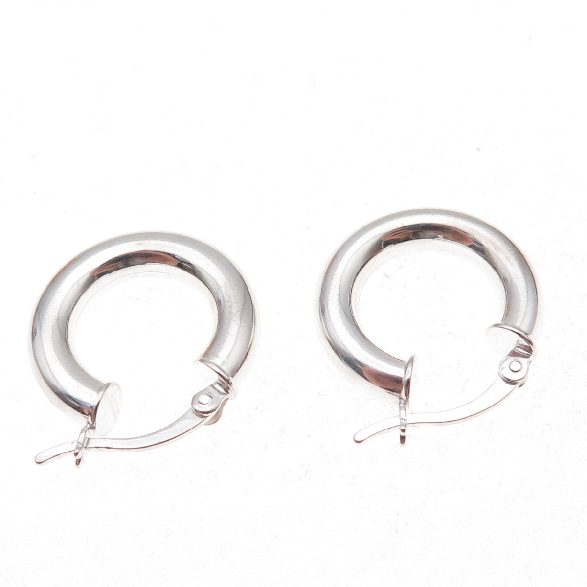 925 Sterling Silver Vintage Donut Hoop Earrings