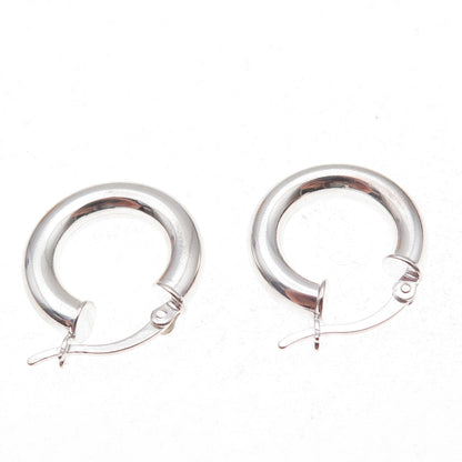 925 Sterling Silver Vintage Donut Hoop Earrings