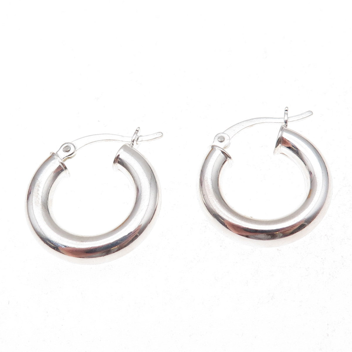 925 Sterling Silver Vintage Donut Hoop Earrings