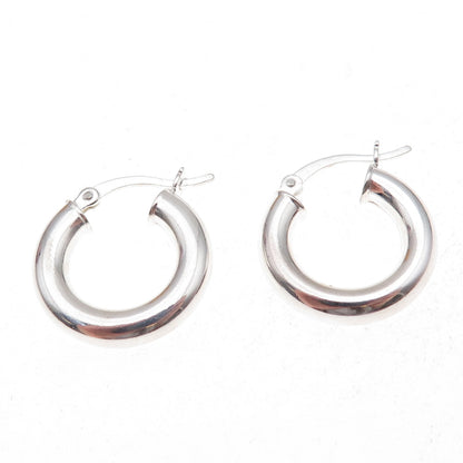925 Sterling Silver Vintage Donut Hoop Earrings