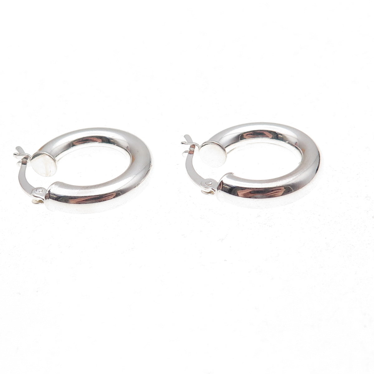 925 Sterling Silver Vintage Donut Hoop Earrings