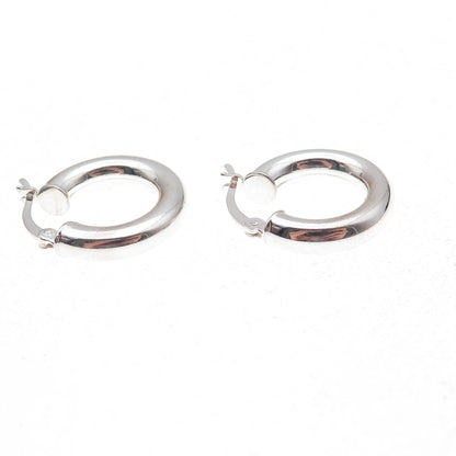 925 Sterling Silver Vintage Donut Hoop Earrings