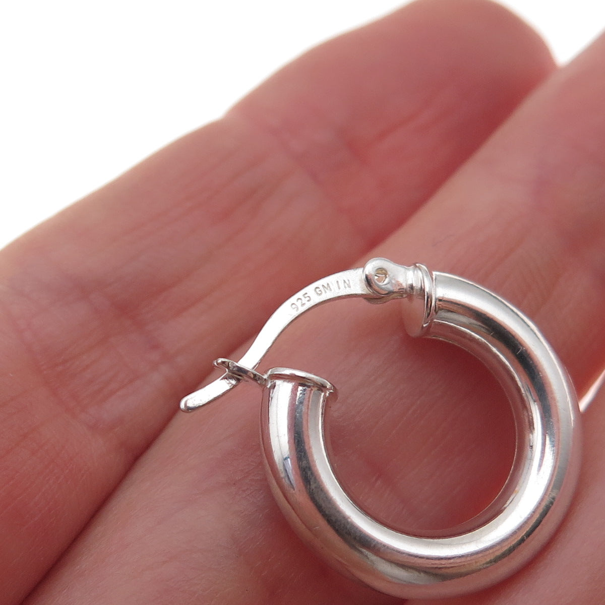 925 Sterling Silver Vintage Donut Hoop Earrings