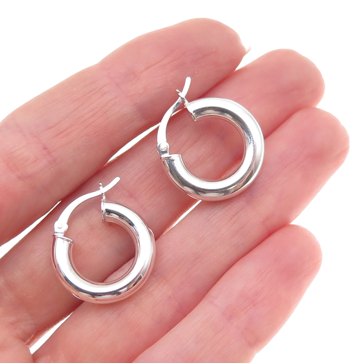 925 Sterling Silver Vintage Donut Hoop Earrings