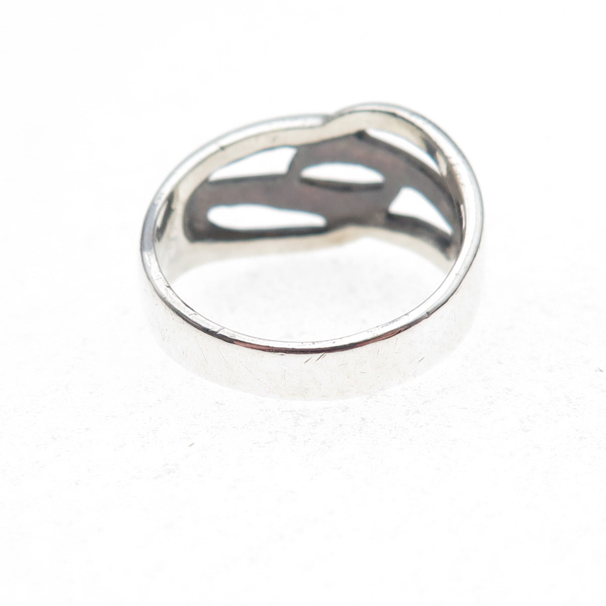 925 Sterling Silver Vintage Modernist Oxidized Ring Size 7