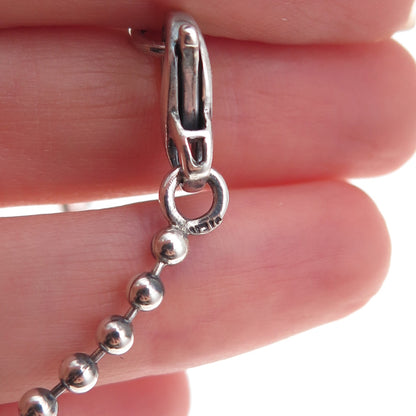 925 Sterling Silver Vintage Letter K Bead Multi-Link Oxidized Bracelet 7.25"