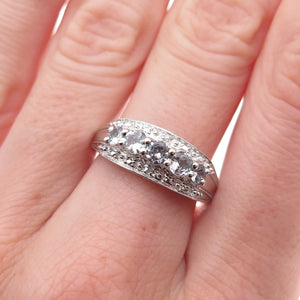 Chuck Clemency 925 Sterling Silver Real Diamond & Tanzanite Ring Size 8