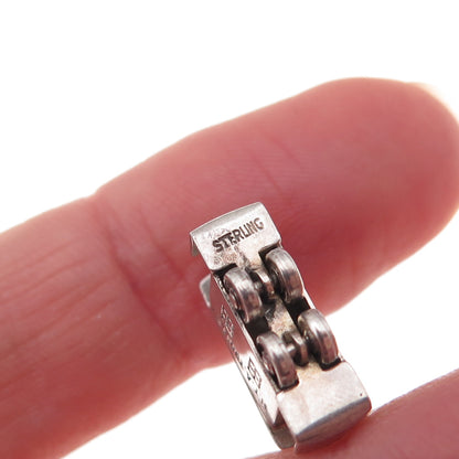 925 Sterling Silver Antique Art Deco N.T.A. Trolley Oxidized 3D Charm Pendant