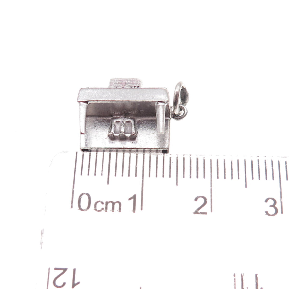 925 Sterling Silver Antique Art Deco Enamel Piano 3D Charm Pendant