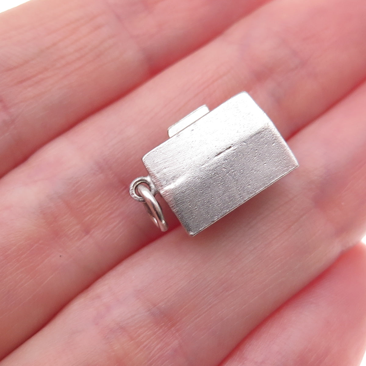 925 Sterling Silver Antique Art Deco Enamel Piano 3D Charm Pendant
