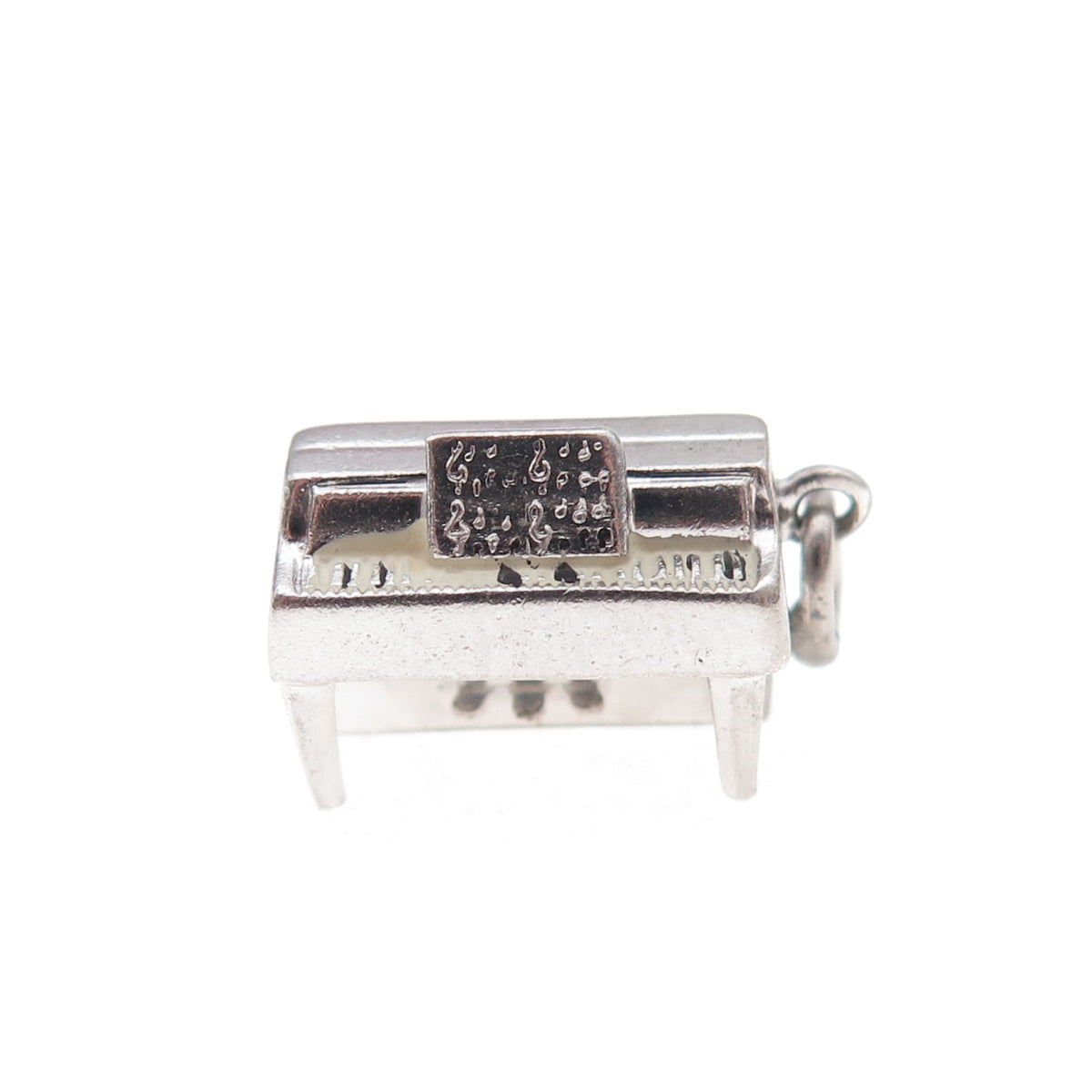 925 Sterling Silver Antique Art Deco Enamel Piano 3D Charm Pendant