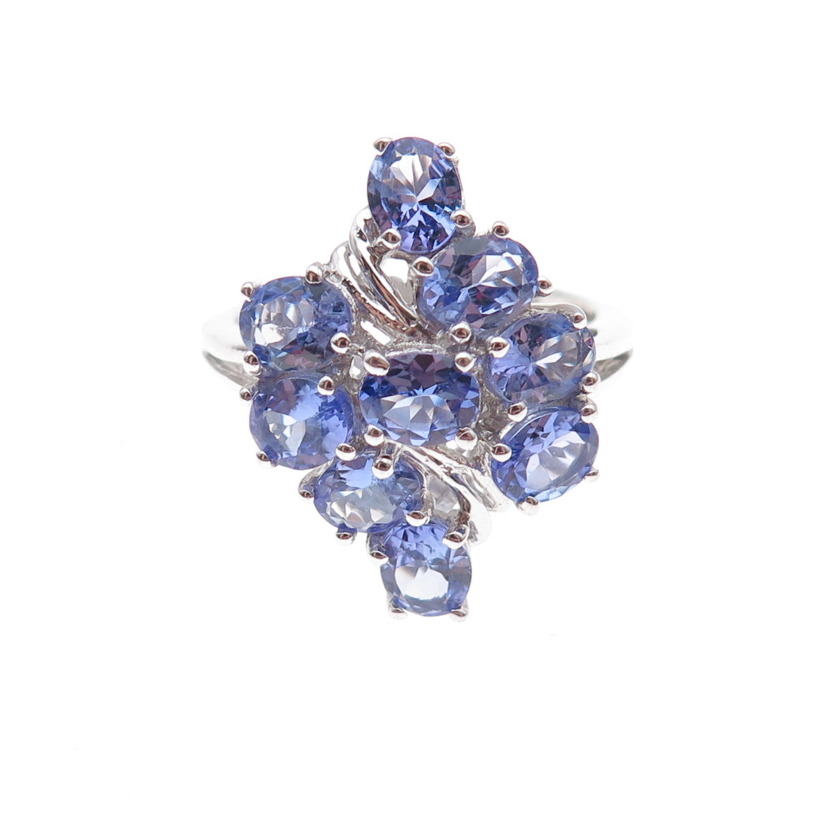 Chuck Clemency 925 Sterling Silver Real Oval-Cut Tanzanite Ring Size 8