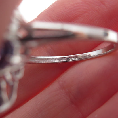 Chuck Clemency 925 Sterling Silver Real Oval-Cut Tanzanite Ring Size 8
