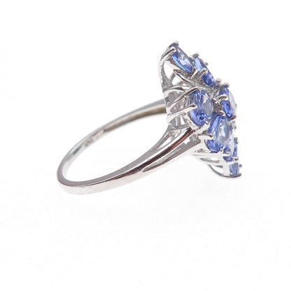 Chuck Clemency 925 Sterling Silver Real Oval-Cut Tanzanite Ring Size 8