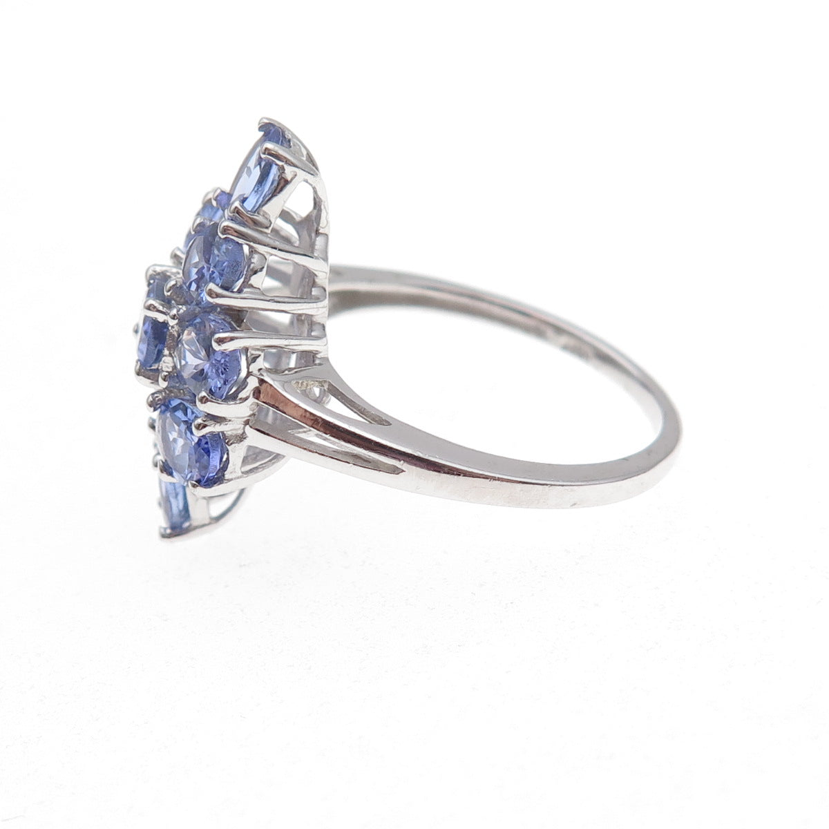 Chuck Clemency 925 Sterling Silver Real Oval-Cut Tanzanite Ring Size 8