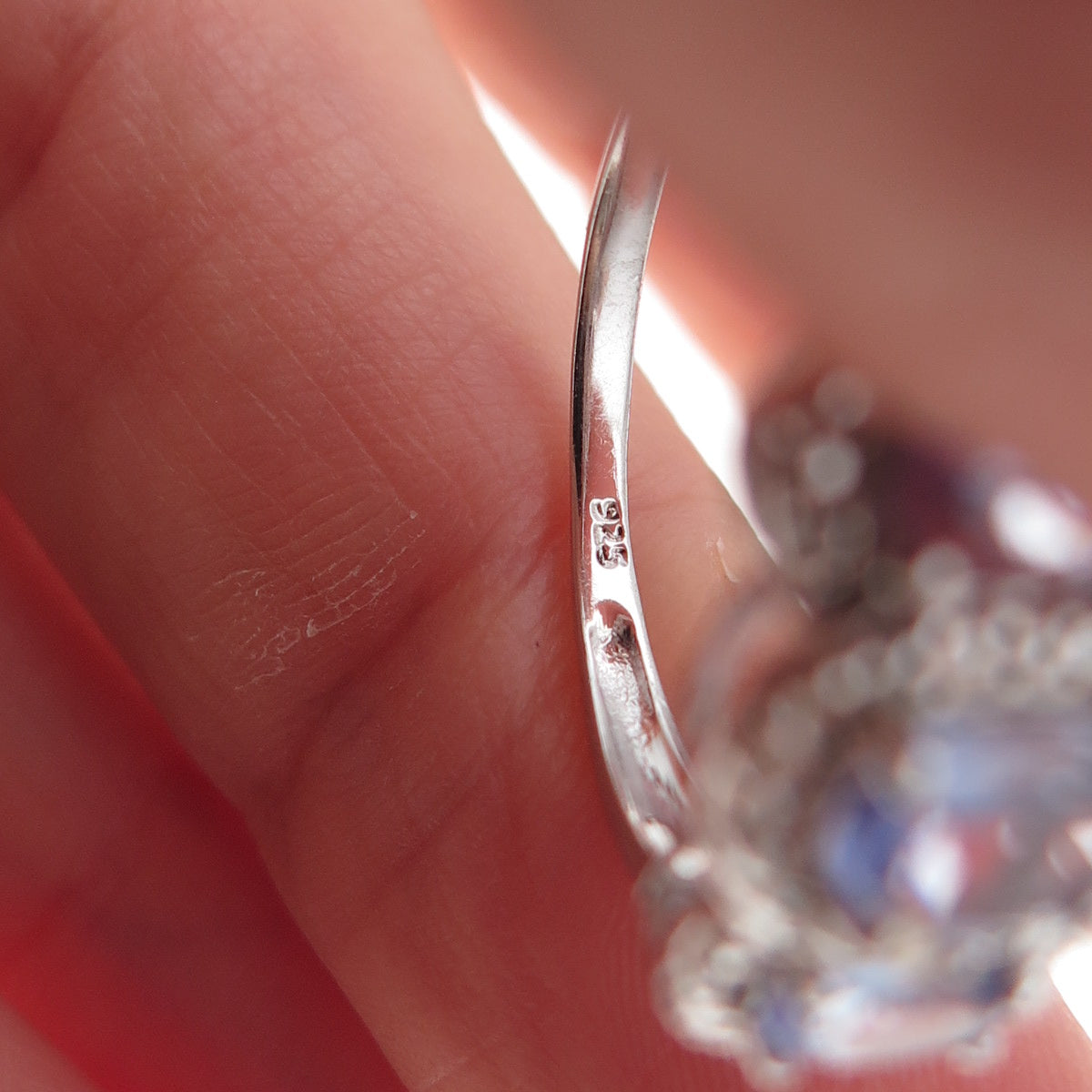 Chuck Clemency 925 Sterling Silver Real Oval-Cut Tanzanite Ring Size 8.25