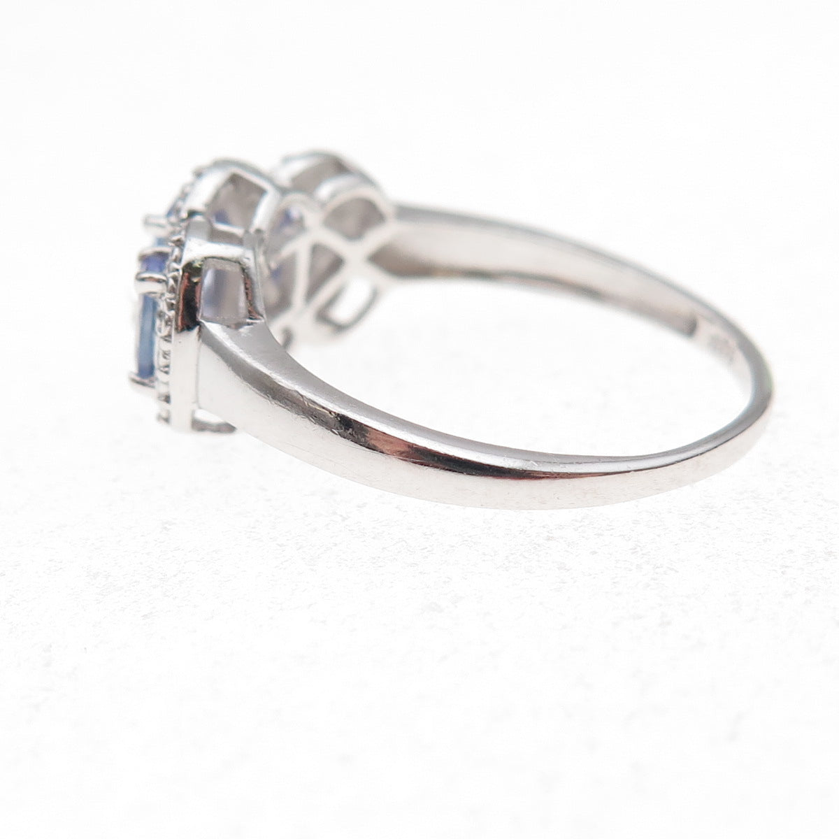 Chuck Clemency 925 Sterling Silver Real Oval-Cut Tanzanite Ring Size 8.25