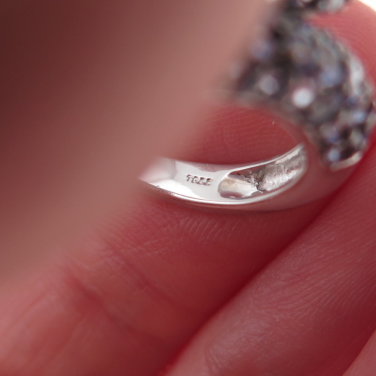 925 Sterling Silver Real Tanzanite & White Topaz Snake Ring Size 8.25