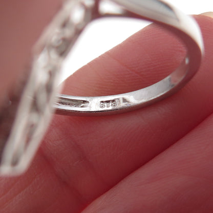 Chuck Clemency Sterling Silver Real Blue & White Diamond Tanzanite Ring Size 8