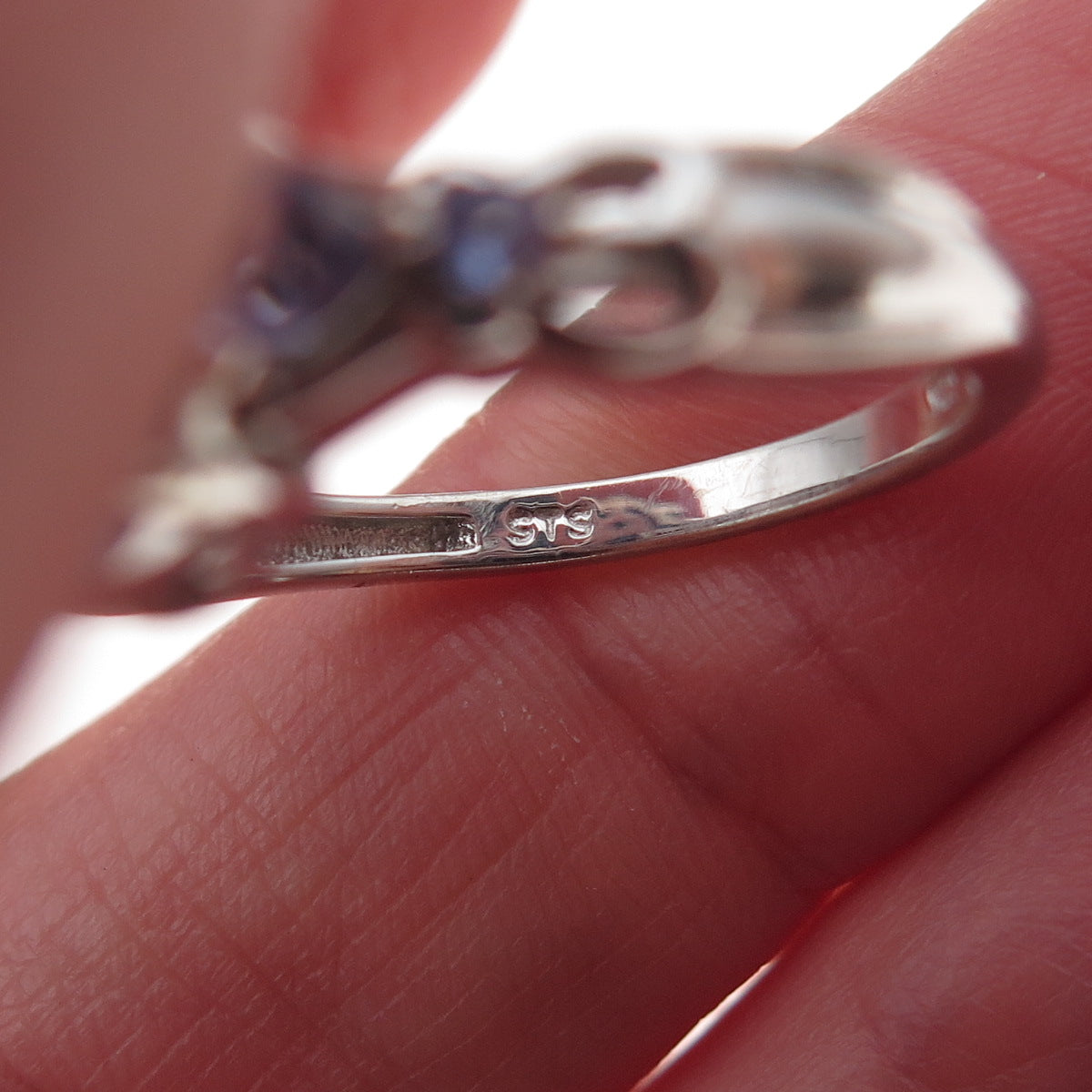 Chuck Clemency 925 Sterling Silver Real Tanzanite Carved Floral Ring Size 8