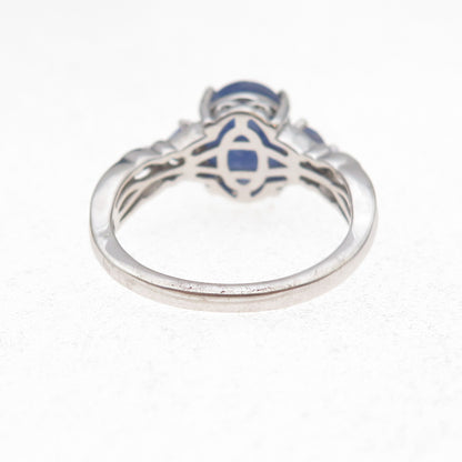 Chuck Clemency 925 Sterling Silver Real Tanzanite Carved Floral Ring Size 8