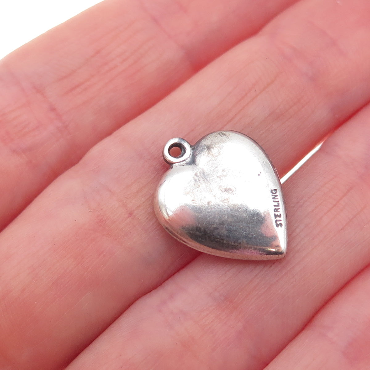 925 Sterling Silver Antique Art Deco Star Heart Chatelaine Charm Pendant