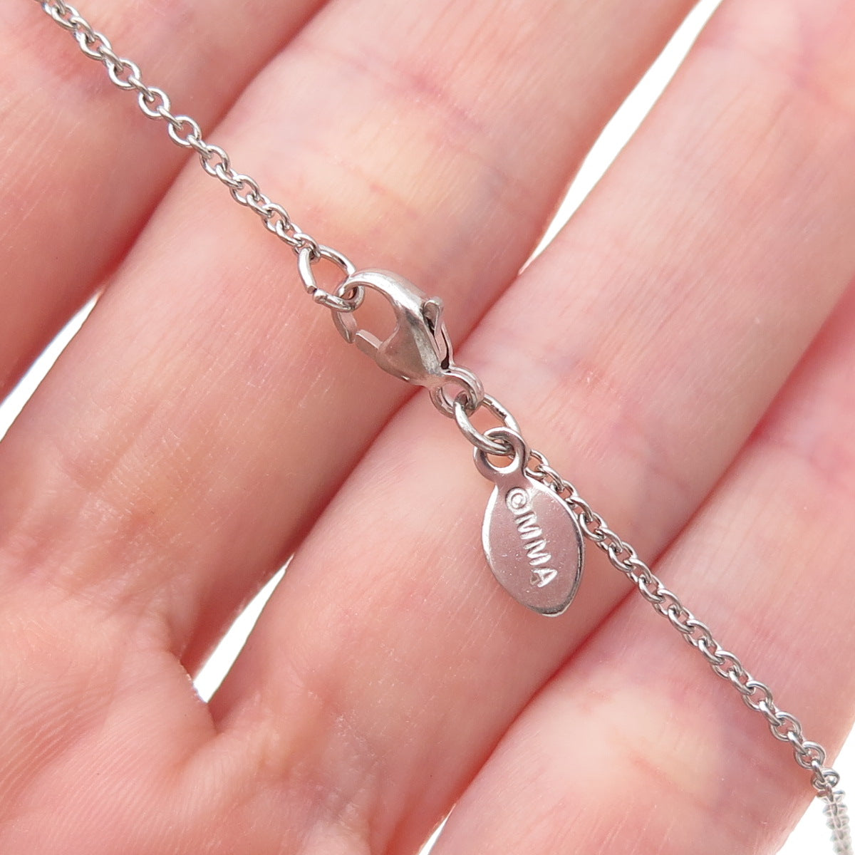 Metropolitan Museum of Art Sterling Silver C Z Snake Cable Chain Necklace 18"