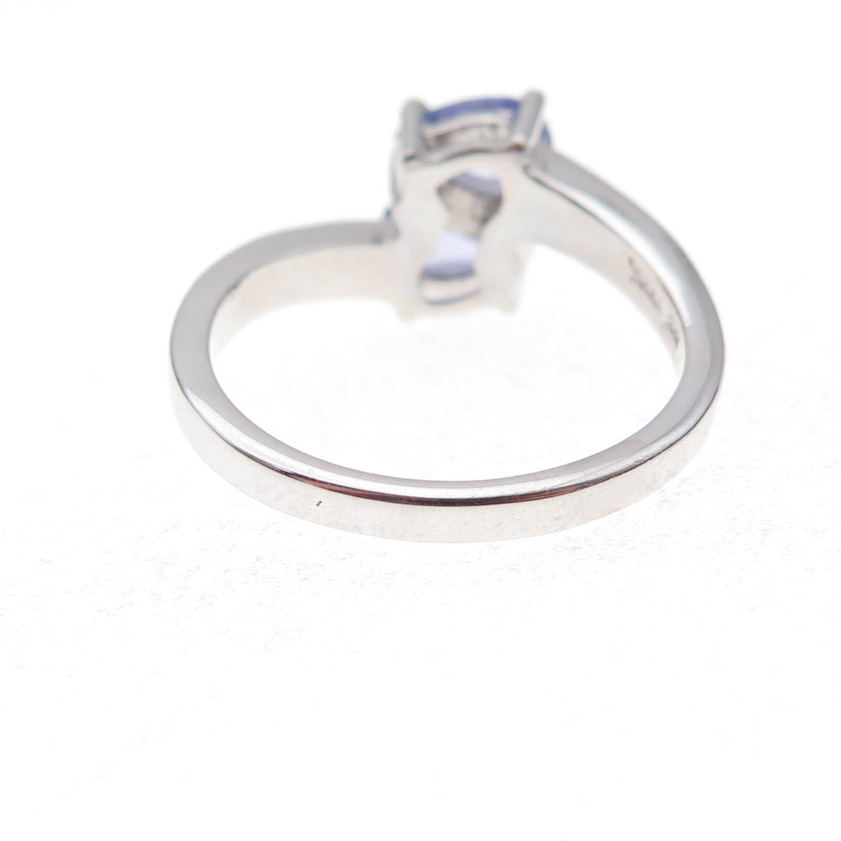 925 Sterling Silver Real Pear-Cut Tanzanite Bypass Ring Size 8