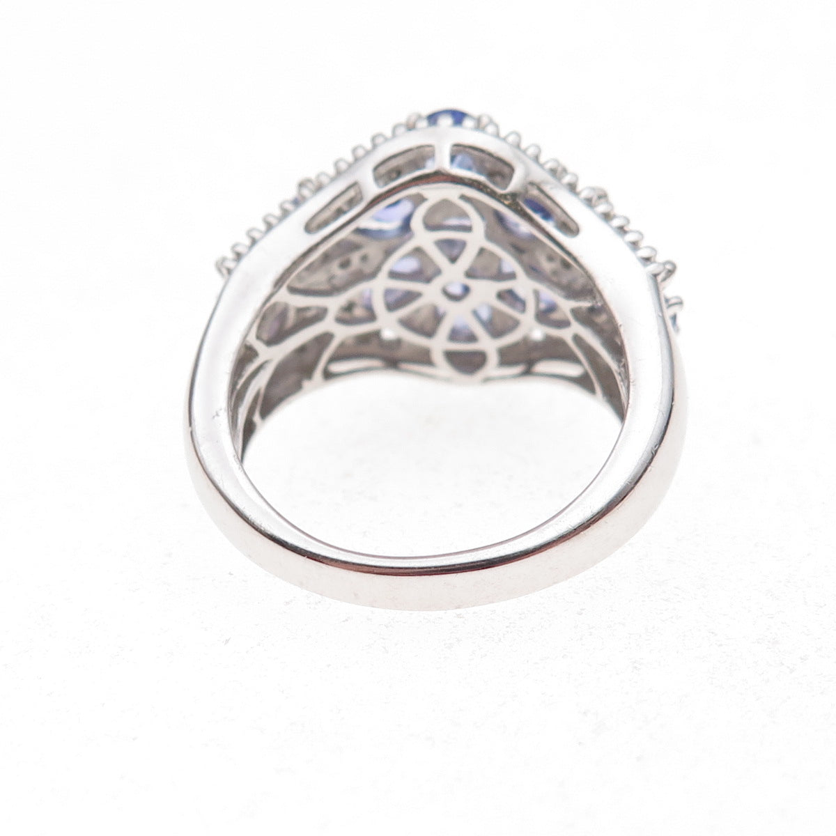 Chuck Clemency 925 Sterling Silver Real Diamond & Tanzanite Ring Size 7.75
