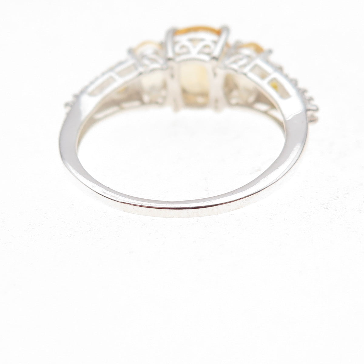 Chuck Clemency 925 Sterling Silver Real Multi-Cut Citrine Ring Size 8