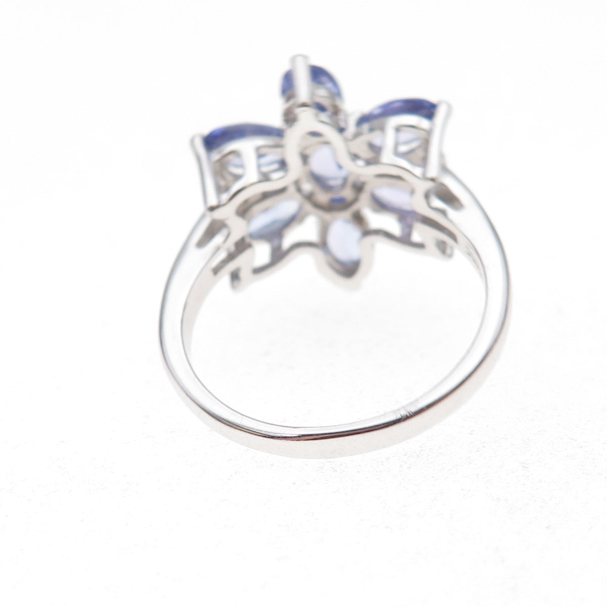 Chuck Clemency 925 Sterling Silver Real Tanzanite & White Topaz Ring Size 8
