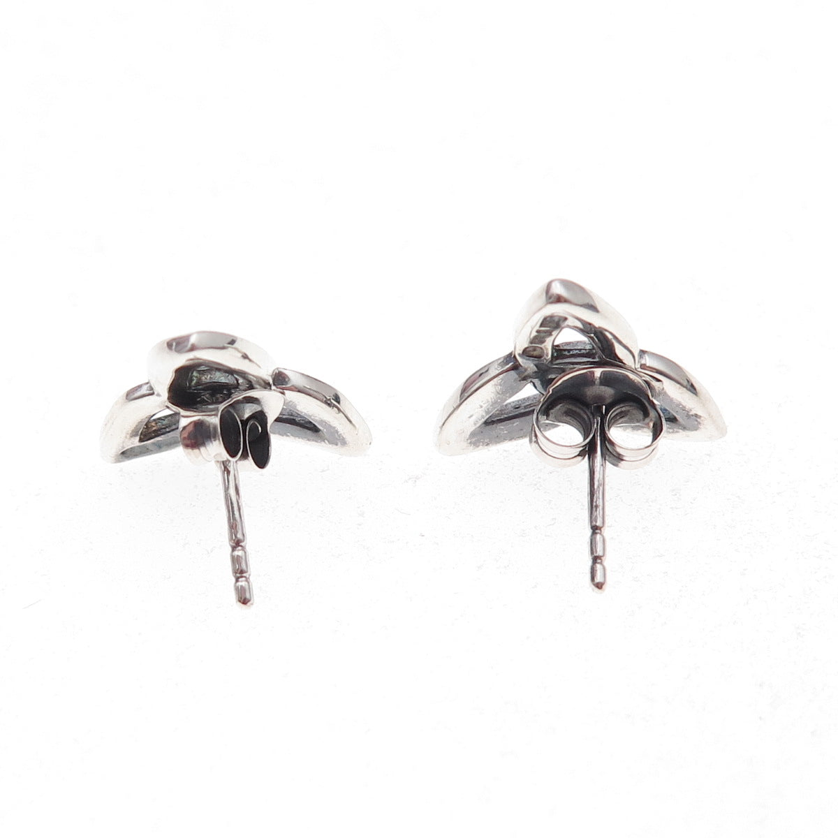 Solvar 925 Sterling Silver Vintage Ireland Celtic Trinity Oxidized Stud Earrings