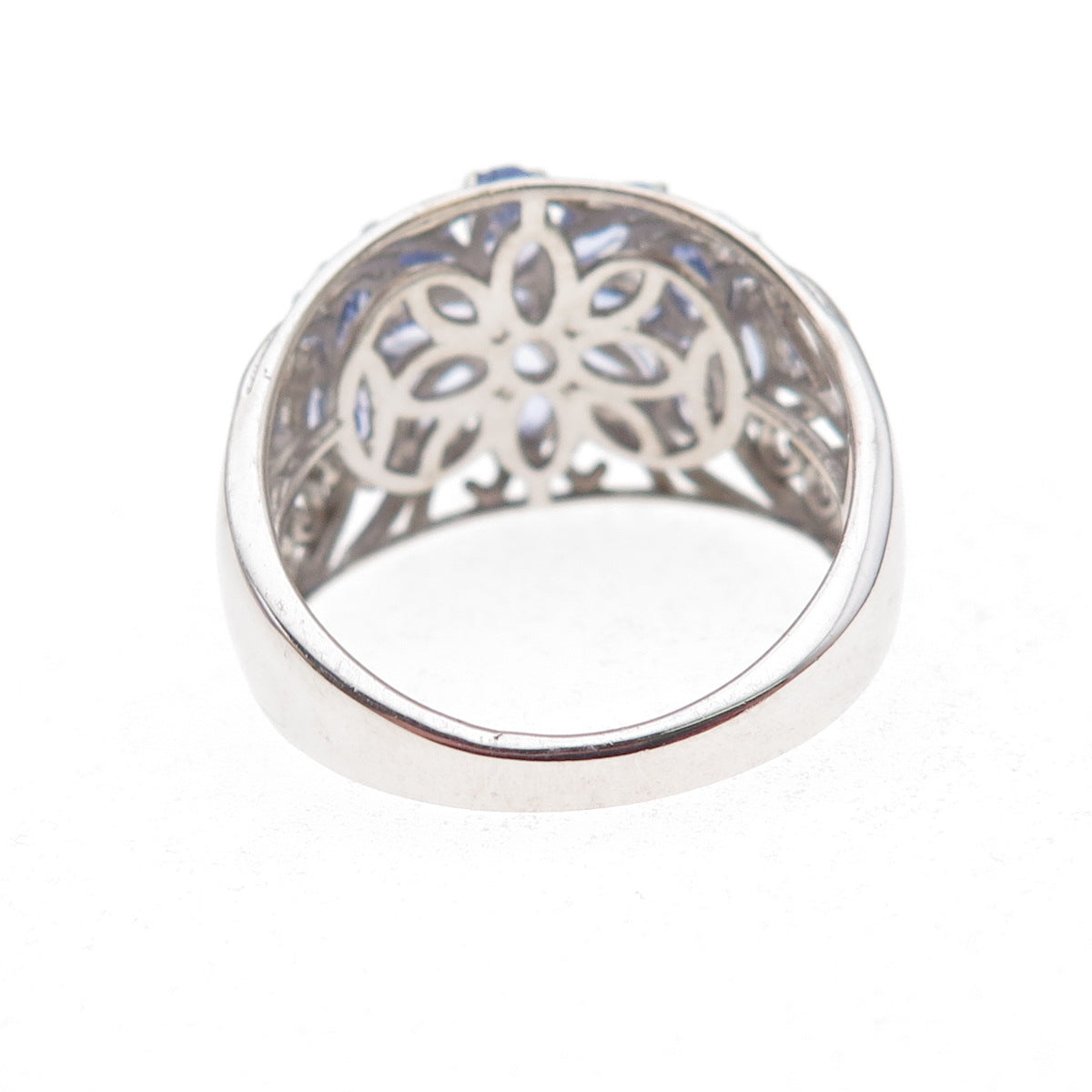 Chuck Clemency 925 Sterling Silver Real Tanzanite Floral Ring Size 8.25