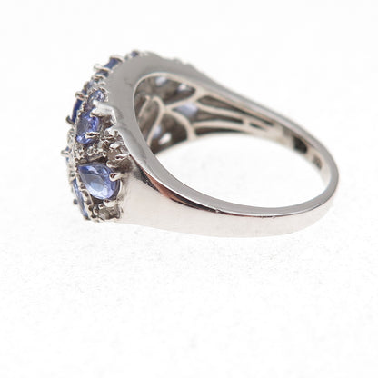 Chuck Clemency Sterling Silver Real Diamond & Tanzanite Starfish Ring Size 7.75
