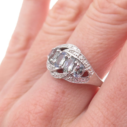Chuck Clemency 925 Sterling Silver Real Oval-Cut Tanzanite Ring Size 8