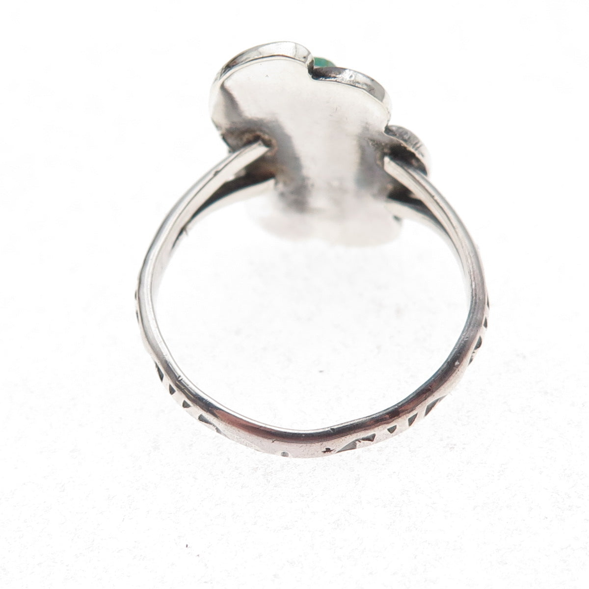 Old Pawn 925 Sterling Silver Vintage Southwestern Turquoise & MOP Ring Size 9.75