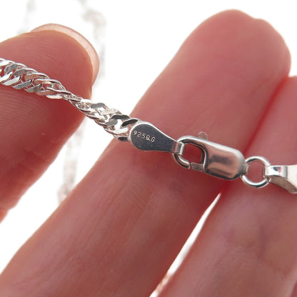 925 Sterling Silver Singapore Chain Necklace 16"