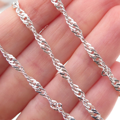 925 Sterling Silver Singapore Chain Necklace 16"