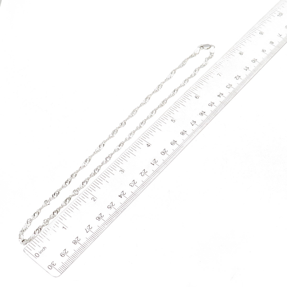 925 Sterling Silver Singapore Chain Necklace 16"