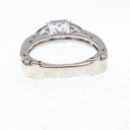 925 Sterling Silver Real Multi-Cut Tanzanite Ring Size 8.25