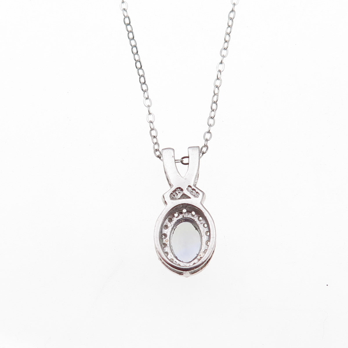 Chuck Clemency 925 Sterling Silver Real Tanzanite White Topaz Chain Necklace 18"