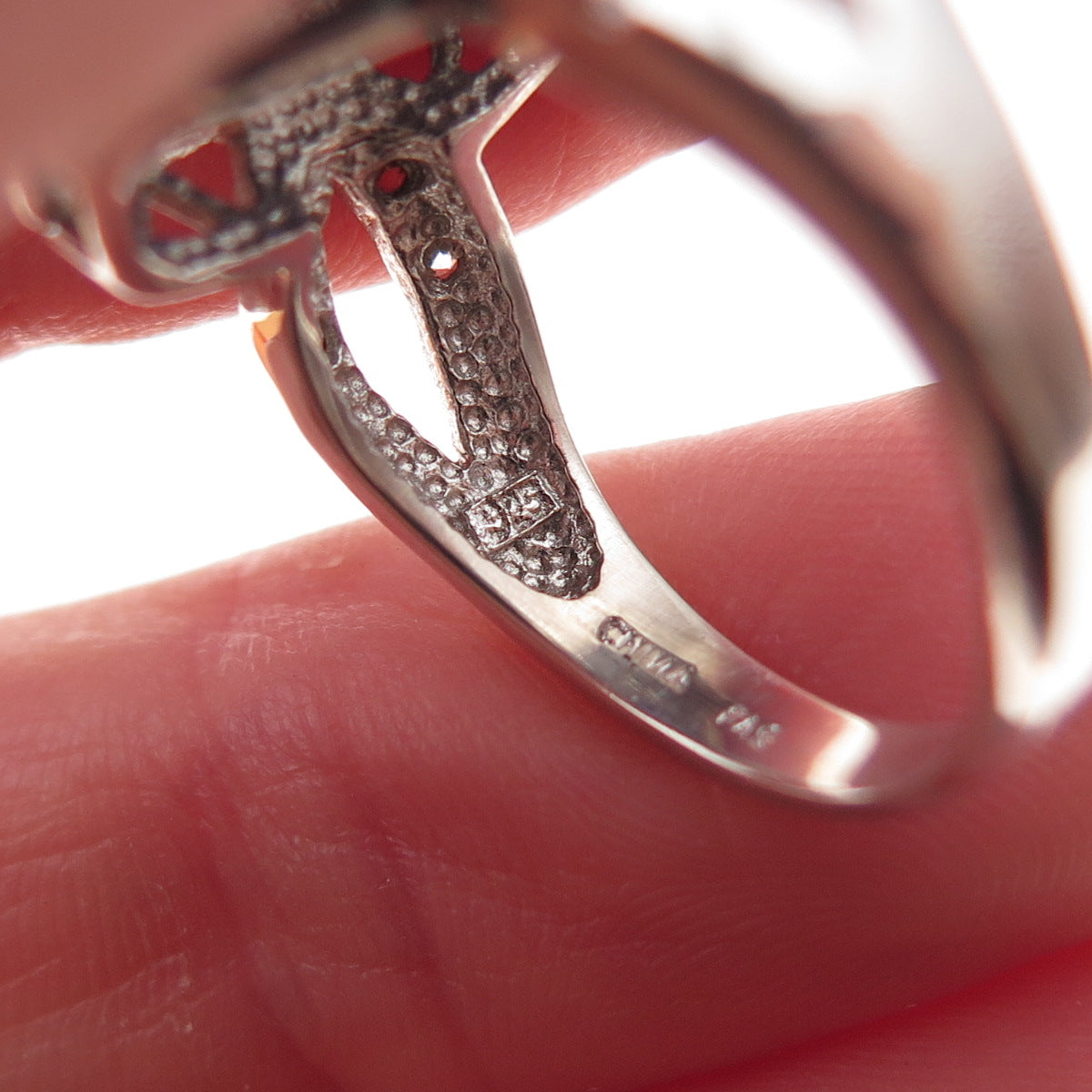 925 Sterling Silver Blue & White C Z Ring Size 7.25