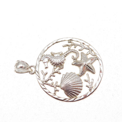 925 Sterling Silver Vintage Sea Life Charm Pendant