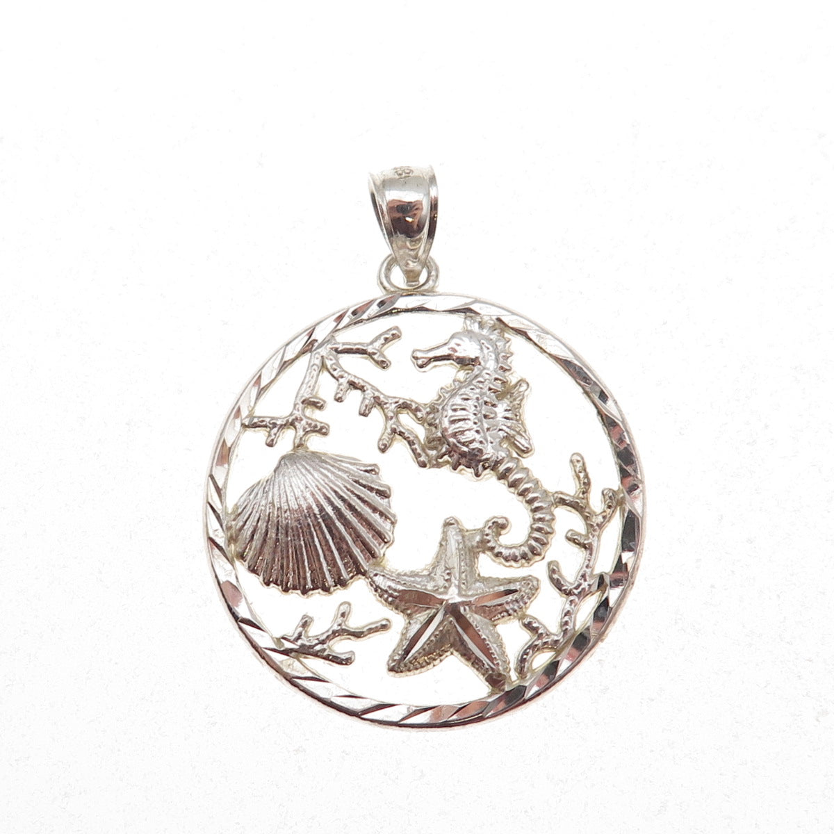 925 Sterling Silver Vintage Sea Life Charm Pendant