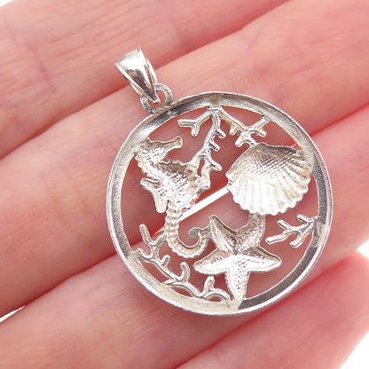 925 Sterling Silver Vintage Sea Life Charm Pendant