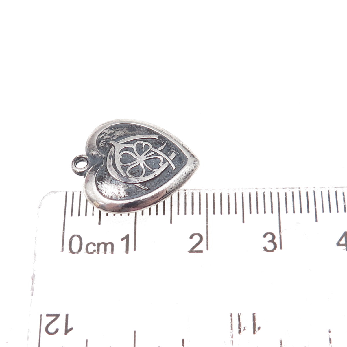 925 Sterling Antique Art Deco Horseshoe Clover Wishbone Heart Chatelaine Pendant